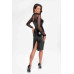 Сукня Noir Handmade F310 Sublime wetlook and flocked mesh midi dress - XL - Фото №2