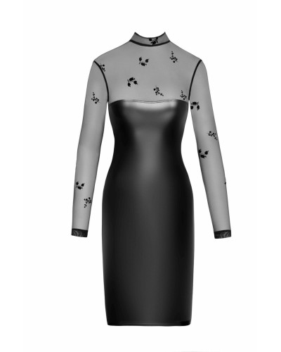 Сукня Noir Handmade F310 Sublime wetlook and flocked mesh midi dress - XL - Фото №4