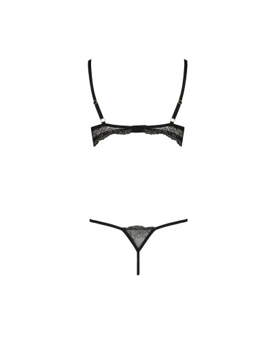 Комплект белья Passion Exclusive VALERY SET OpenBra L/XL, black, стрепи, трусики, открытый лиф - Фото №6