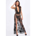 Платье Noir Handmade F312 Divinity long flocked mesh dress with open back - XXL - Фото №3