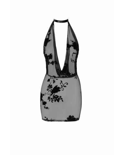 Сукня Noir Handmade F313 Mythos mini flocked mesh dress with jewelry rhinestone chain - S - Фото №5
