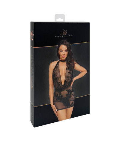 Сукня Noir Handmade F313 Mythos mini flocked mesh dress with jewelry rhinestone chain - S - Фото №7