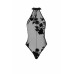 Боди Noir Handmade F314 Ego flocked mesh halter bodysuit - M - Фото №5