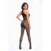 Бодістокінг Noir Handmade F315 Ego flocked mesh halter catsuit - L - Фото №3