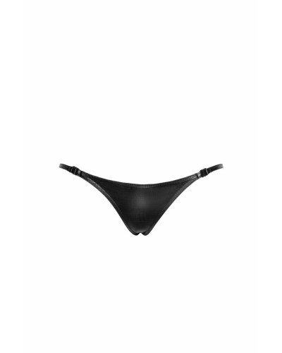 Трусики Noir Handmade P012 Wild crocodile wetlook thong with double opening - L - Фото №5