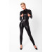 Комбінезон Noir Handmade F319 Caged wetlook catsuit with zippers and ring - S - Фото №1