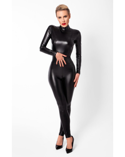 Комбінезон Noir Handmade F319 Caged wetlook catsuit with zippers and ring - S - Фото №2