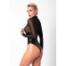 Боди Noir Handmade F321 Edge wetlook and mesh body with rings - XL - Фото №2