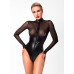 Боди Noir Handmade F321 Edge wetlook and mesh body with rings - XL - Фото №3