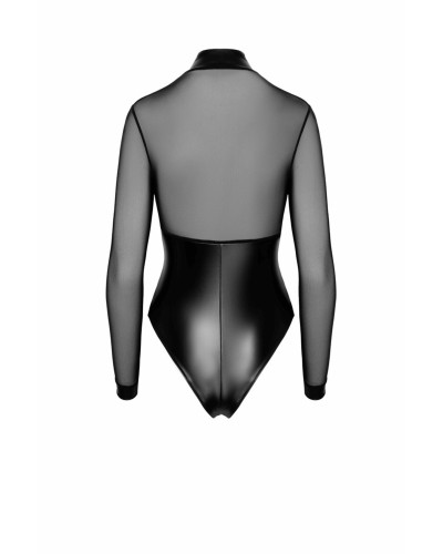 Боди Noir Handmade F321 Edge wetlook and mesh body with rings - XL - Фото №8