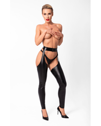 Легінси з відкритими стегнами Noir Handmade F323 Rebel wetlook chaps - M - Фото №3