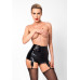 Шортики Noir Handmade F325 Glam suspender wetlook and vinyl shorts - XL - Фото №1