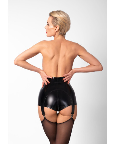 Шортики Noir Handmade F325 Glam suspender wetlook and vinyl shorts - XL - Фото №5