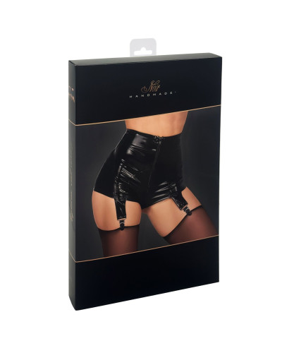 Шортики Noir Handmade F325 Glam suspender wetlook and vinyl shorts - XL - Фото №8
