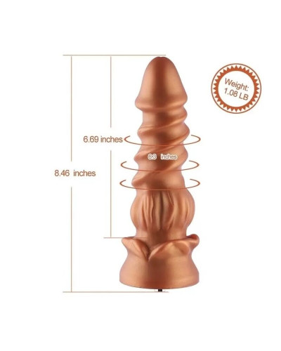 Силиконовый дилдо Hismith Spiral Grain Silicone Dildo Monster Series - Фото №2