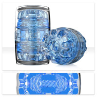 Мастурбатор Fleshlight Quickshot Turbo Blue Ice, компактний, наскрізний, підійде для пар та мінету