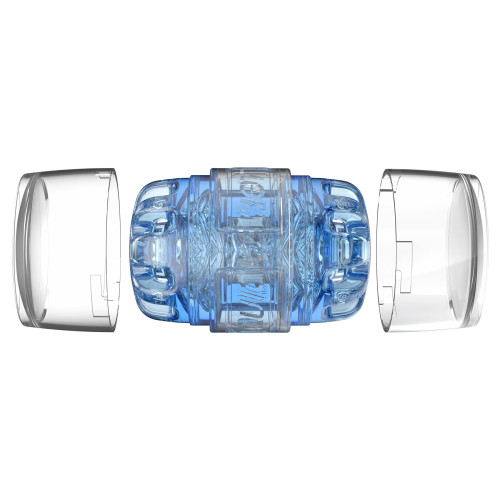 Мастурбатор Fleshlight Quickshot Turbo Blue Ice, компактний, наскрізний, підійде для пар та мінету