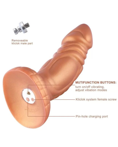 Силіконовий дилдо з вібрацією Hismith Slightly Curved Vibrating Silicone Dildo Monster Series - Фото №3