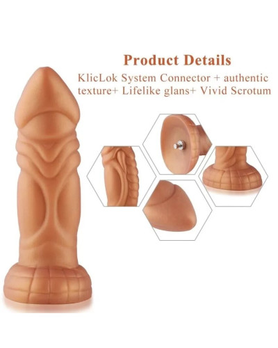 Силіконовий дилдо з вібрацією Hismith Slightly Curved Vibrating Silicone Dildo Monster Series - Фото №4