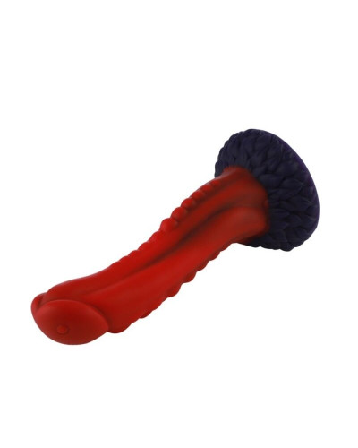 Силіконовий дилдо Hismith 8.35" Curved Silicone Dildo Red Monster Series - Фото №3