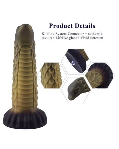 Силіконовий дилдо Hismith 8.5" Squama Beast Silicone Dildo Monster Series - Фото №3