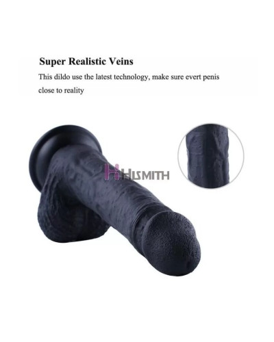 Силиконовый дилдо Hismith 8.3" Silicone Dildo Black - Фото №3