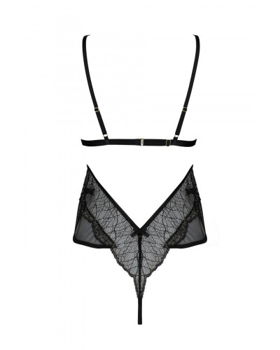 Боді Passion AMBERLY BODY black, S/M, відкрита спина, низ стрінги - Фото №4