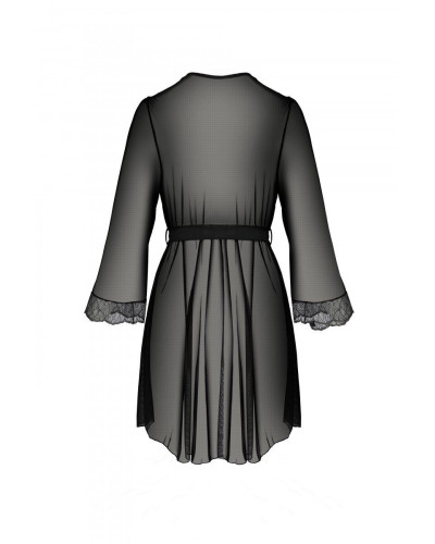 Пеньюар Passion AMBERLY PEIGNOIR black, XXL/XXXL, пояс в комплекте - Фото №4