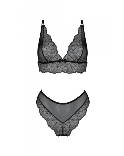 Комплект Passion AMBERLY SET black, S/M, бралетт и трусики бразилиана - Фото №3