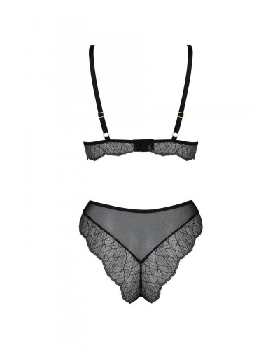 Комплект Passion AMBERLY SET black, S/M, бралетт и трусики бразилиана - Фото №4
