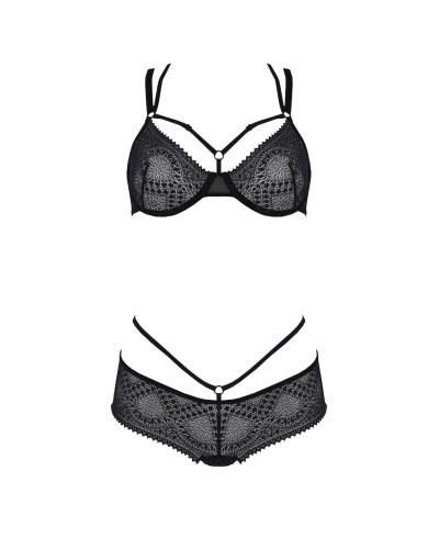 Комплект Passion DROSERA BIKINI black, S/M, бюстгальтер и трусики-кюлоты - Фото №3