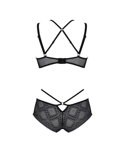 Комплект Passion DROSERA BIKINI black, S/M, бюстгальтер и трусики-кюлоты - Фото №4