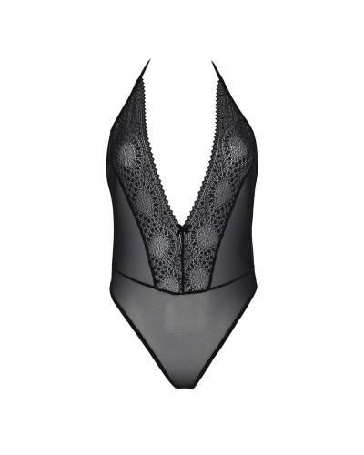 Боди Passion DROSERA BODY black, S/M, высокие вырезы, верх на завязках - Фото №3