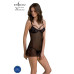 Пеньюар Passion DROSERA CHEMISE black, L/XL, кружевной лиф со стрепами, трусики в комплекте - Фото №1
