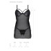 Пеньюар Passion DROSERA CHEMISE black, L/XL, кружевной лиф со стрепами, трусики в комплекте - Фото №5