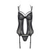Корсет Passion DROSERA CORSET black, XXL/XXXL, с креплениями для чулок, трусики в комплекте - Фото №3