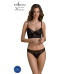 Комплект Passion DROSERA SET black S/M, сітка+мереживо, бюстьє та трусики танга - Фото №1