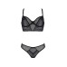 Комплект Passion DROSERA SET black S/M, сітка+мереживо, бюстьє та трусики танга - Фото №3