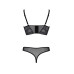 Комплект Passion DROSERA SET black S/M, сітка+мереживо, бюстьє та трусики танга - Фото №4