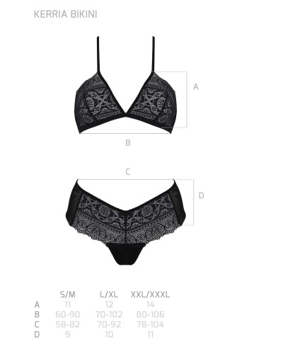 Комплект Passion KERRIA BIKINI black, XXL/XXXL, бралет і трусики-бікіні - Фото №5