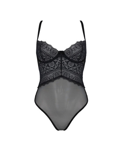 Боді Passion KERRIA BODY black, S/M, з високими вирізами та верхом балконет - Фото №3