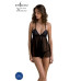 Пеньюар Passion KERRIA CHEMISE black, L/XL, мереживний верх, трусики в комплекті - Фото №1