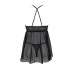 Пеньюар Passion KERRIA CHEMISE black, L/XL, мереживний верх, трусики в комплекті - Фото №4