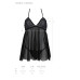 Пеньюар Passion KERRIA CHEMISE black, L/XL, мереживний верх, трусики в комплекті - Фото №5