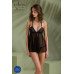 Пеньюар Passion KERRIA CHEMISE black, L/XL, мереживний верх, трусики в комплекті - Фото №6