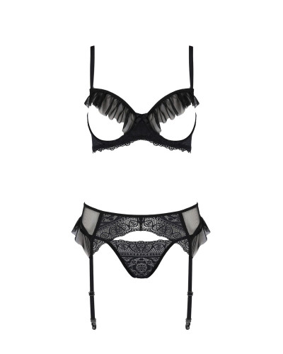 Комплект Passion KERRIA SET WITH OPEN BRA black S/M - ECO Passion - Фото №3