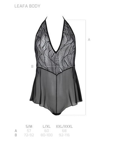 Боді Passion LEAFA BODY black XXL/XXXL - ECO Passion - Фото №5
