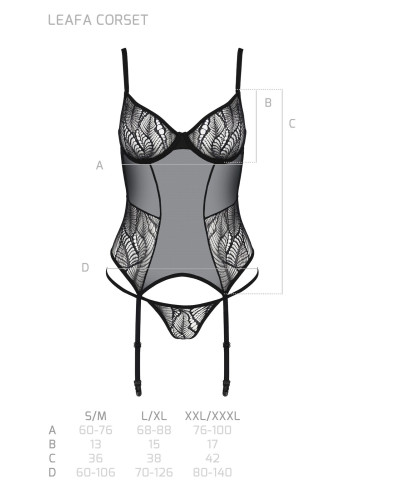 Корсет Passion LEAFA CORSET black S/M - ECO Passion - Фото №5