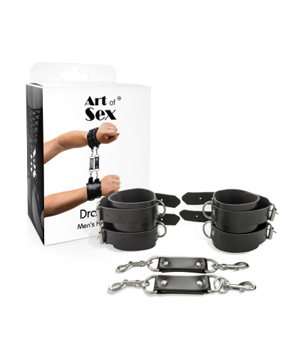 Наручники мужские Art of Sex - Handcuffs Dragons man из экокожи, цвет черный - Фото №4