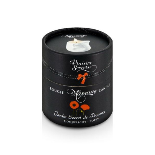 Масажна свічка Plaisirs Secrets Poppy (80 мл) подарункова упаковка, керамічний посуд